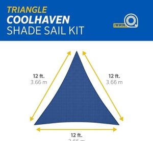 Coolaroo 473921 Coolhaven Gölgelik Yelken Donanım Kitli, 12' Üçgen, Safir