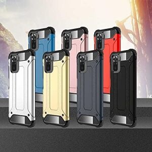 Xiaomi Redmi Note 10S ile Uyumlu Çift Katman Koruyucu Crash Military Tank Kılıf - Kırmızı