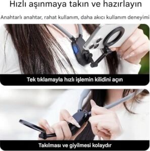 Manyetik Boyun Tipi Esnek Telefon Tutucu – Eller Serbest Pov/vlog/spor Kullanımı Için Uyumlu Nh-01