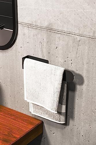Zift Unique Paslanmaz Çelik Mat Siyah Havlu Askısı - Banyo & Tuvalet Yapışkanlı Havluluk