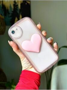 Iphone 7-8 - Se 2020 ile Uyumlu 3D Oyuncak Kalp Model Şeffaf Kılıf