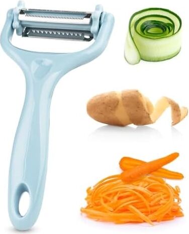 3'ü 1 Arada Patates & Sebze Soyucu – Paslanmaz Çelik Bıçaklı, Düz + Tırtıklı + Jülyen Soyma, Ergonomik Sap, Bulaşık Makinesine Uygun, Kompakt & Dayanıklı Mutfak Gereci