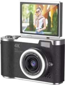 Kompakt 4K Dijital Kamera 48 Mp Sensör 8x Zoom Flip Ekran Vlog ve Selfie Uyumlu