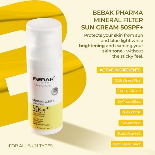 Bebak Pharma Mineral Filter Güneş Kremi 50SPF+ 50ML