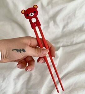 Renkli Chopstick ve Chopstick Öğrenme Aparatı Kırmızı