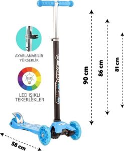 Mavi Twist Işıklı Scooter Kırmızı