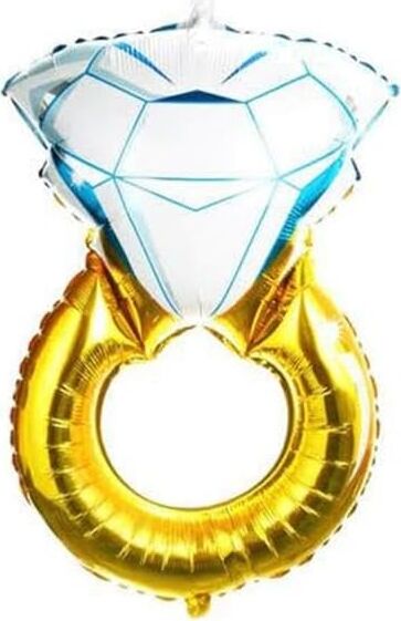 Tektaş Yüzük 75 cm Gold Renkli Elmas Folyo Balon Bekarlığa Veda Partisi Bride To Be