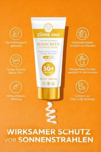 Uva Uvb Leke Karşıtı Yüksek Koruma ve Nemlendirici Etkili Güneş Kremi Spf 50+ 50 ml