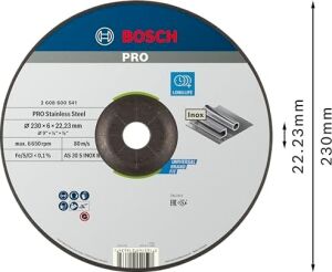 Professional 2608600541 Schleifzubehör SCHRUPPSCH.230 x 6 mm F.ıno x