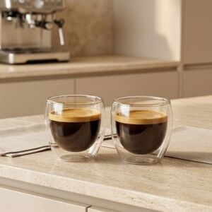 Borosilikat Cam Bardak, 250 ml Geniş Kapasite, Isıya Dayanıklı Yapı, Çift Cidarlı Yalıtım, Ev Ofis Restoran Için Kullanıma Uygun Borosilikat Cam Çay Kahve Espresso Latte Sunum Bardağı