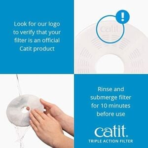 Catit Triple Action Filtre, 3 Kat Etkili Yedek Filtre, Çeşme Filtresi, 12'li Paket