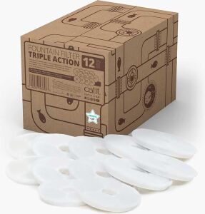 Catit Triple Action Filtre, 3 Kat Etkili Yedek Filtre, Çeşme Filtresi, 12'li Paket