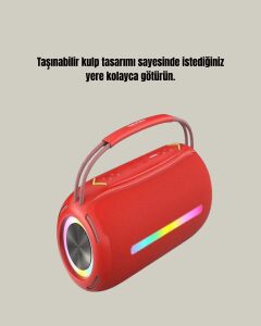 20W Kablosuz Bluetooth Hoparlör Rgb Işık Efektli Usb/sd/aux Destekli