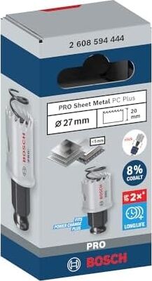 1 x Pro Sheet Metal Power Change Plus Delikli Testere (Paslanmaz Çelik Levhalar, Çelik Levhalar, Ø 27 Mm, Profesyonel Aksesuar Döner Matkap/sürücü)