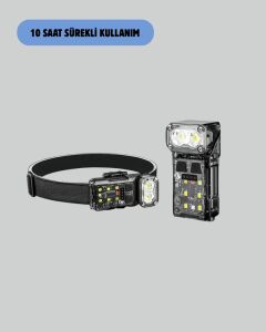 3 Fonksiyonlu LED Far El Feneri Çalışma Lambası Uzun Pil Ömürlü Yeni Nesil