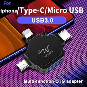 4'ü 1 Arada Otg Adaptörü Bellek Konnektörü, Otg Adaptörü, Siyah