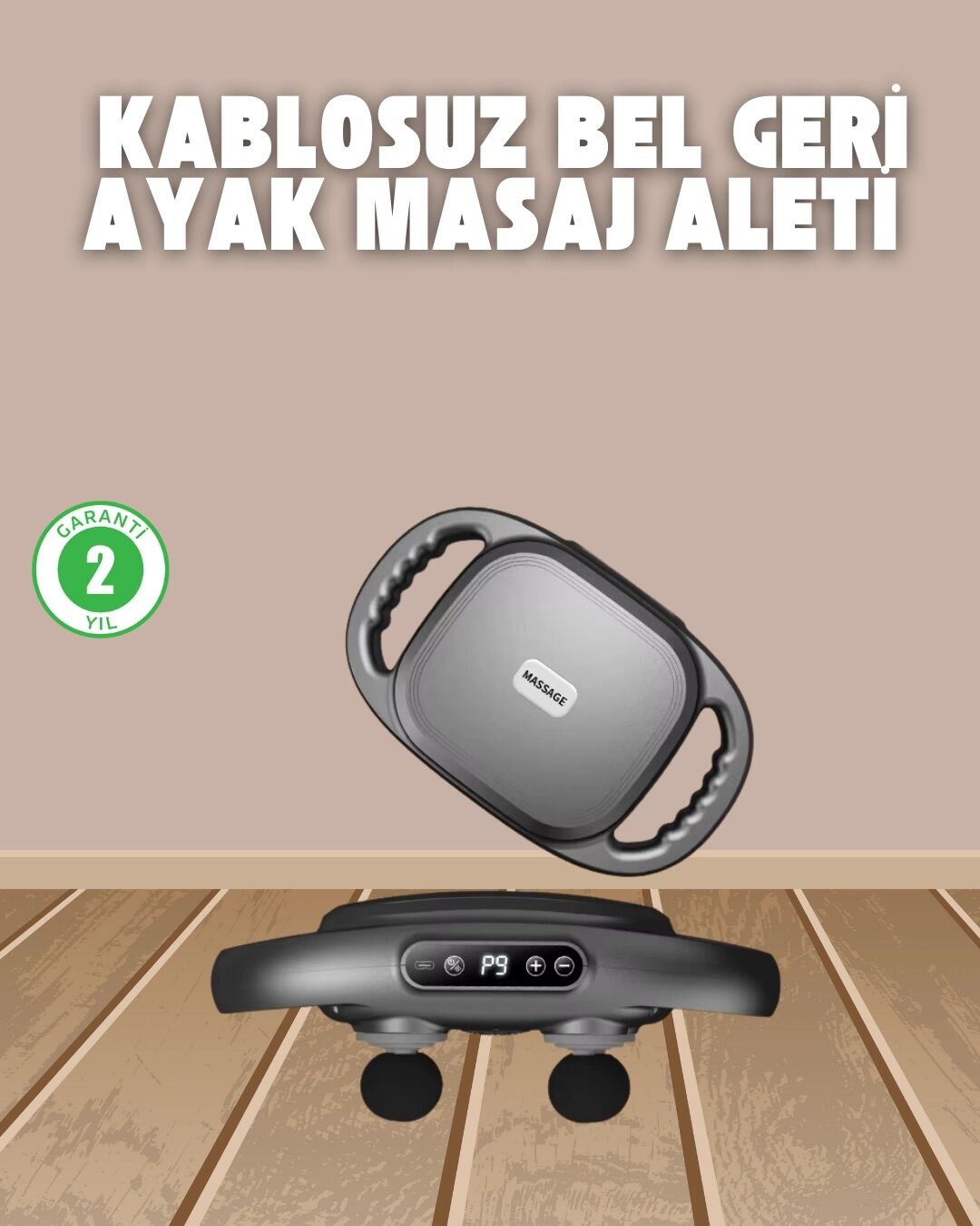 Profesyonel 6 Başlıklı Şarjlı Masaj Tabancası 2000 Mah Güçlü Performans
