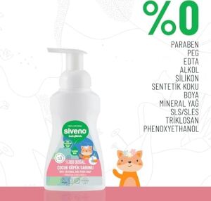 SIVENO%100 Doğal Zeytinyağlı Çocuk Köpük Kastil Sabun Yoğun Nemlendirici Arındırıcı Bitkisel Vegan 250 ml