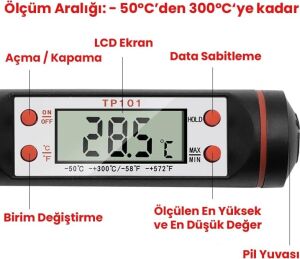 Gudoqi Dijital Mutfak Termometresi Dijital Termometre Gıda Termometresi