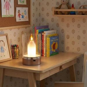 Hareket Sensörlü, Dim Edilebilir, Mum Efektli Günışığı Rengi Şarjlı Masa Lambası Cata, CT-8432