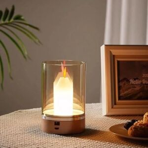Hareket Sensörlü, Dim Edilebilir, Mum Efektli Günışığı Rengi Şarjlı Masa Lambası Cata, CT-8432