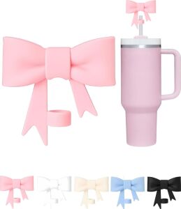 1 Adet Silikon Pipet Kapağı –   ile Uyumlu 10 mm Pipetler Için – Toz Koruyucu, Fiyonklu Tasarım – Pembe Renk