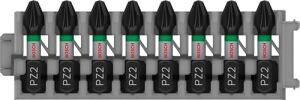 Professional Accessories 8tlg. Schrauber Bit Set Kreuzschlitz (Impact Control, Pz2 Bits, Länge 25 Mm, Pick And Click)