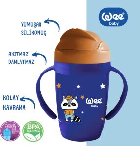 Wee Baby Friends Pipetli Bardak 265 ml - Lacivert