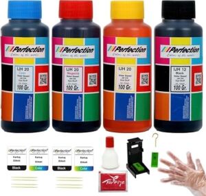 Pixma Uyumlu E414 E410 Bitmeyen Kartuşlu Mürekkep Dolum Seti Aparatlı 4X100 Gr.