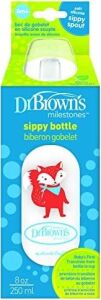 8 OZ/250 ml Pp Dar Ağız + Sippy Biberon Bardak, Tilki, Tekli Paket
