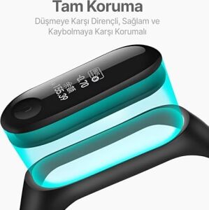 Xiaomi Mi Band 7/6/5/4 Ile Uyumlu Tam Kaplayan Silikon Çerçeveli Bilek Kalınlığına Göre Ayarlanabilen Hafif ve Bileği Rahatsız Etmeyen Kaliteli Hasır Örme Kumaş Kordon
