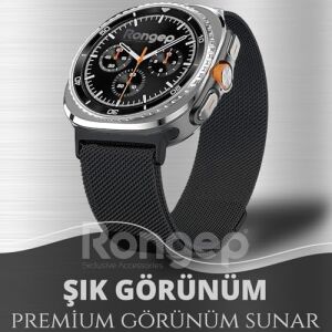ile Uyumlu  Metal Hasır Kordon Galaxy Watch 8 44MM/40MM/CLASSIC 46MM Için Manyetik Tasarımlı Galaxy Watch 8 Kordonu Paslanma Yapmayan Metal Kordon