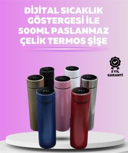 250ML LED Ekranlı Paslanmaz Çelik Akıllı Termos