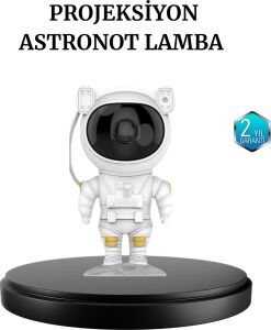 Astronot Projeksiyon Lambası Bluetooth Müzikli ve Uzaktan Kumandalı