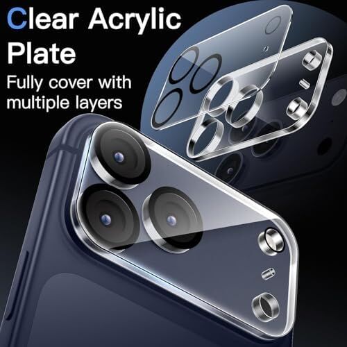 iPhone 17 Pro Max Uyumlu Full Kamera Lens Koruyucu Darbe Dayanıklı Temperli Cam Tam Koruyucu Hd Şeffaf Kamera Lens Cam Film Çizilme Önleyici Koruyucu Film