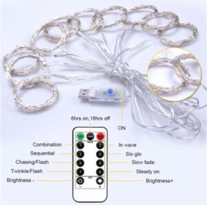 3x3 8 Fonksiyonlu Dekoratif Saçak LED Sarkıt Perde LED Eklenebilir LED Süsleme LED Peri LED Işık Ledli Işık Yılbaşı Süsü