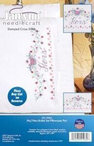 Janlynn Damgalı Kanaviçe Seti, His/hers Gelin Seti Yastık Kılıfı Çifti, Yeşil