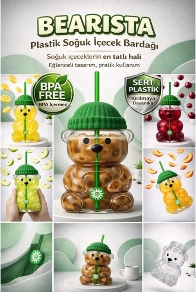 Bearista Plastik Soğuk Içecek Bardağı
