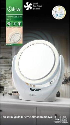 KLM-9870 Fanlı, Ayarlanabilir LED Işıklı Makyaj Aynası