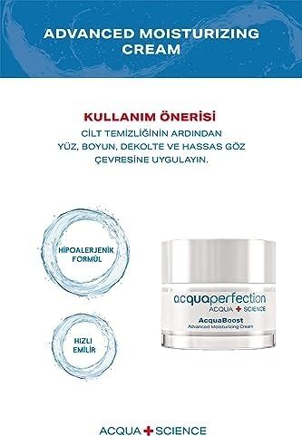 Acqua Perfection Acquaboost Yoğun Nemlendirici & Uva-Uvb Güneş Koruma Spf 30, Besleyici, Yenileyici, Nemlendirici Yüz Kremi 50ML, Tüm Ciltler Için