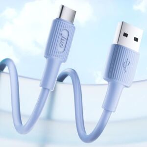 12W Usb-A To Type-C Silikon Hızlı Şarj ve Data Kablosu Mavi 1 Metre