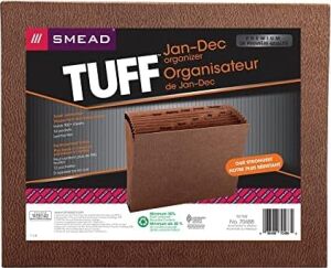 Smead Tuff Genişleyen Dosya, Aylık (Ocak-Aralık), 12 Cep, Mektup Boyutu, Redrope-Baskılı Stok (70488)