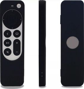 Apple Tv 4K 2021 ile Uyumlu Kılıf Silikon Koruma Kumanda Koruma Kılıfı Tam Uyumlu Siyah (Siyah)