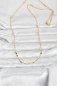 cm 14K Gold Renk Bar Zincir Model 60 cm Kadın Kolye