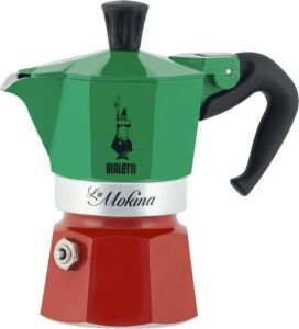 - Italia: 1 Cup Ocak Üstü Espresso Pişirici - 40ML - Karma Renk - Alüminyum Gövde - Patentli Güvenlik Valfi - Tüm Ocak Türleri Için Uygundur (Indüksiyon Hariç)
