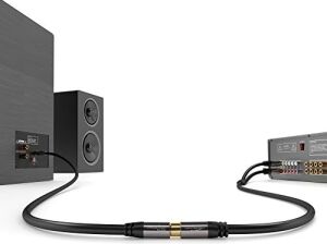 – Cinch Uzatma Kablosu – 5m – Mükemmel Ses Kalitesi Için Özellikle Kırılmaz Hibrit Kablo (Subwoofer/ses Kablosu, Rca Fişten Jak Girişe, Amplifikatör/hifi Için Ideal, Analog ve Dijital)