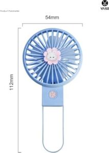 Taşınabilir Mini USB Fan LED Işıklı Masa Üstü 3 Kademeli Dahili Işık Şarj Edilebilir Mini Vantilatör Soğutucu Cep Boyu 11CM Mini Fan YS2269 - Mavi (YS2269 - Mavi)