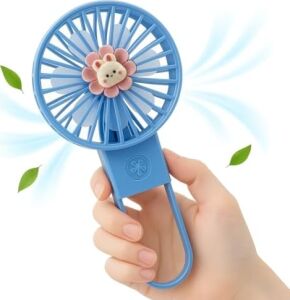 Taşınabilir Mini USB Fan LED Işıklı Masa Üstü 3 Kademeli Dahili Işık Şarj Edilebilir Mini Vantilatör Soğutucu Cep Boyu 11CM Mini Fan YS2269 - Mavi (YS2269 - Mavi)