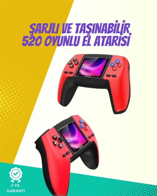 P5 Retro Gamepad – Kompakt Tasarım, 520 Oyun, Nostalji Sevenlere Özel