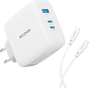 100W Gan 3 Portlu Usb-C + Usb-A Şarj Aleti Qc5.0 Pd, Ipad,,, Notebook, Uyumlu Hızlı Şarj Cihazı + 100W Type-C Şarj Kablosu 2 Metre